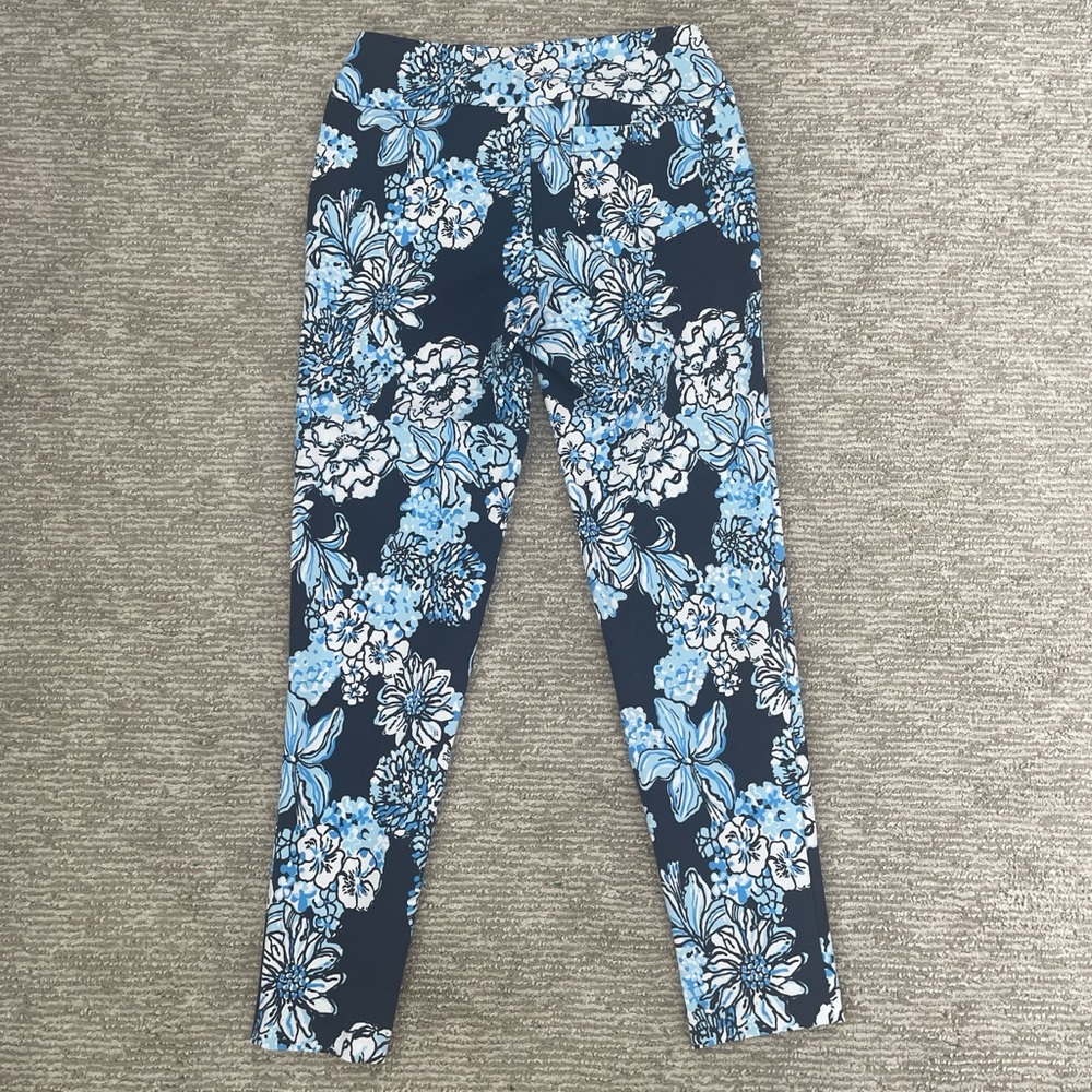 Lilly Pulitzer Luxletic Blue and White Floral Dress Pants - Picture 5 of 7